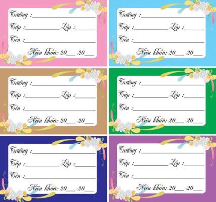 Những cái nhãn vở nhỏ xinh như thế này có lẽ đã quá quen thuộc với tất cả các bạn học sinh lúc đó. Ảnh: sưu tầm.