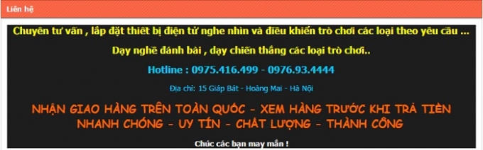 Ngang nhiên quảng cáo các dịch vụ và liên hệ.