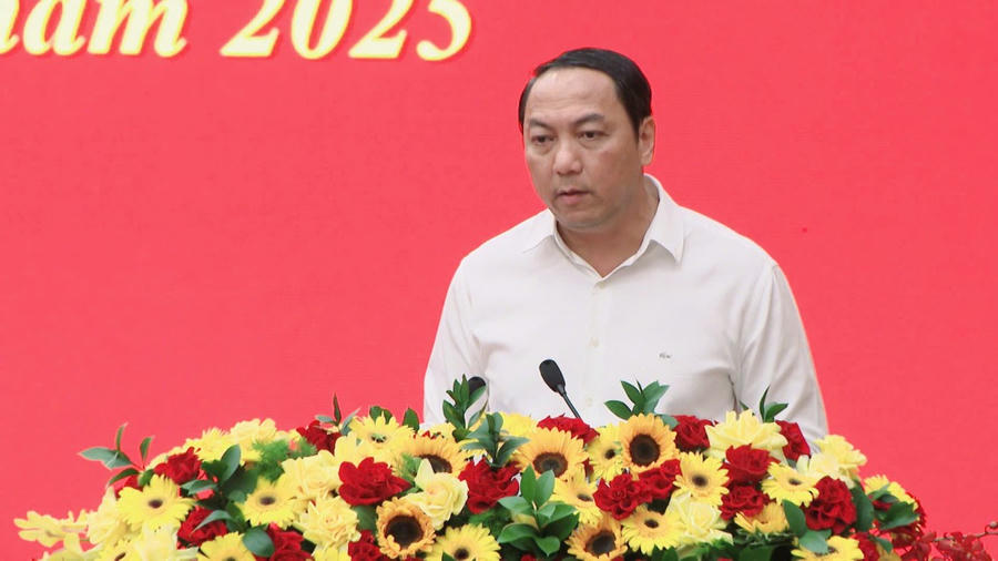 Chủ tịch HĐND tỉnh Kiên Giang Lâm Minh Thành phát biểu tại buổi làm việc