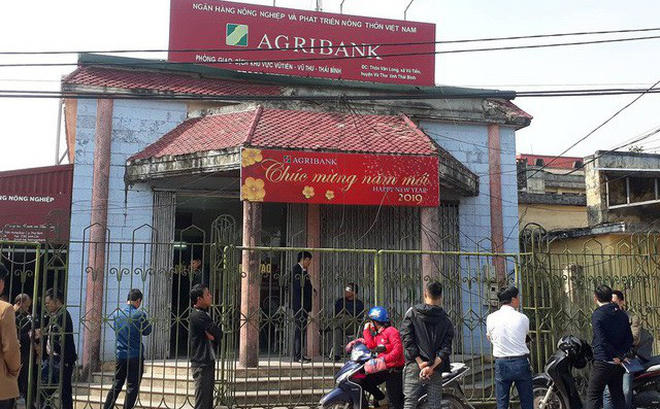 Chi nhánh ngân hàng Agribank - nơi xảy ra vụ cướp ở Thái Bình.