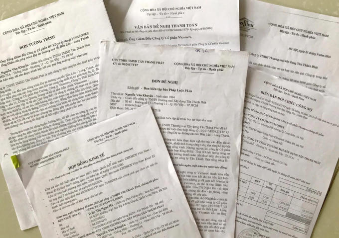 Nhiều lần Công ty CP Vicomex gửi văn bản hứa trả nợ nhưng rồi thất hứa.