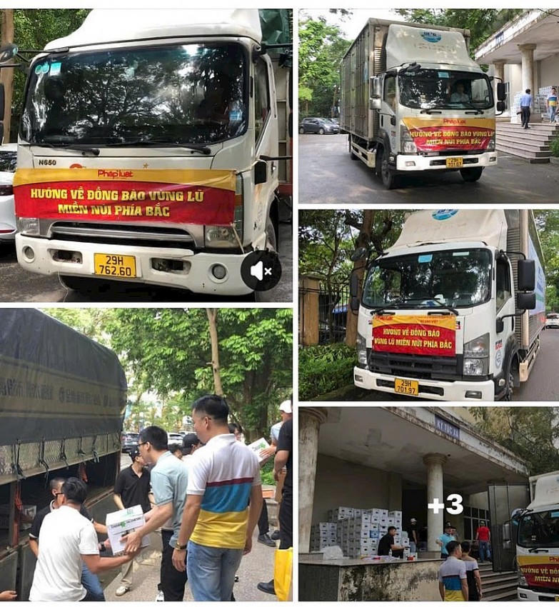 Những chuyến xe của đoàn công tác đặc biệt Báo PLVN đến với đồng bào miền núi phía Bắc hậu bão số 3.