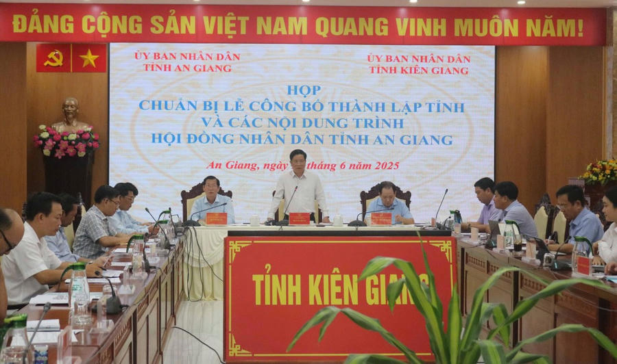 Chủ tịch UBND tỉnh An Giang Hồ Văn Mừng phát biểu tại cuộc họp