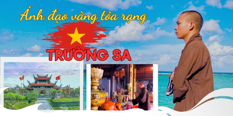 Ánh đạo vàng tỏa rạng phía Trường Sa