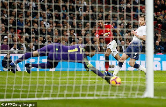 Rashford ghi bàn thắng cho "Quỷ đỏ". (Ảnh: Gety Images)