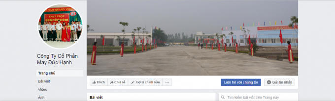 Facebook Công ty Cổ phần may Đức Hạnh.