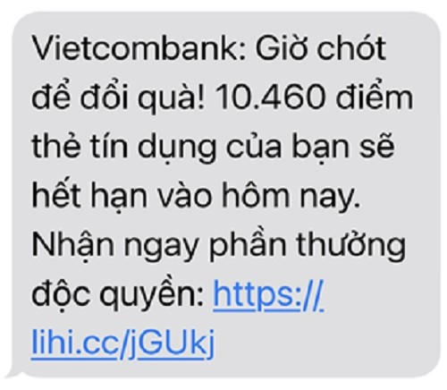 Tin nhắn lừa đảo do trạm BTS giả phát đi. (Ảnh: Trung tâm Tần số vô tuyến điện khu vực II)