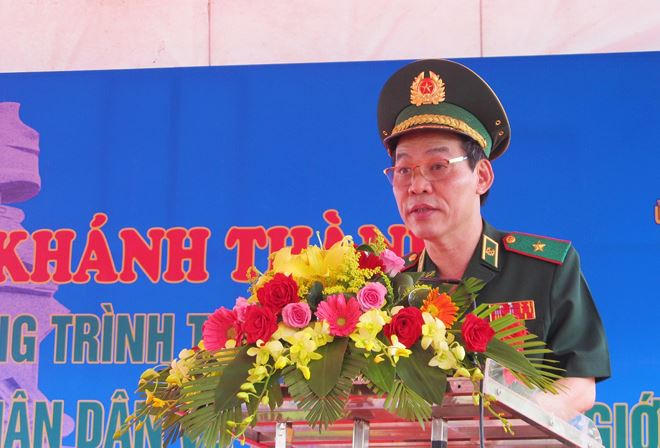 Thiếu tướng Đỗ Danh Vượng, Bí thư đảng ủy, Chính ủy Bộ đội Biên phòng phát biểu tại buổi lễ.