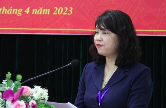 Chủ tịch UBND phường Định Công Nguyễn Thị Phượng. Ảnh: UBND quận Hoàng Mai.
