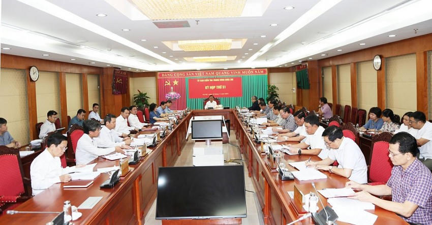 Chủ nhiệm Ủy ban Kiểm tra Trung ương Trần Cẩm Tú chủ trì Kỳ họp. Ảnh UBKTTW