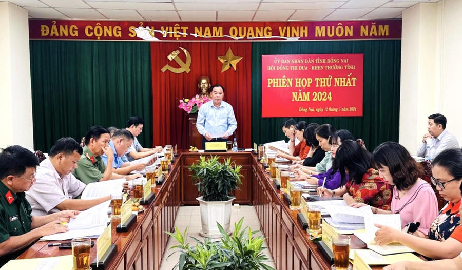 Quyền Chủ tịch UBND tỉnh Võ Tấn Đức phát biểu kết luận buổi làm việc.