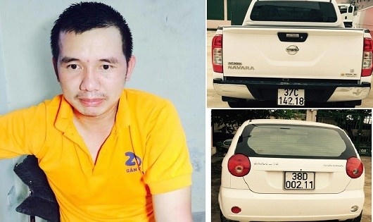 Đối tượng Hải và hai chiếc xe Hải chiếm đoạt.