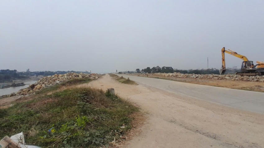 Nhìn từ xa dự án cầu Tứ Liên gần 20.000 tỷ sau 7 tháng triển khai