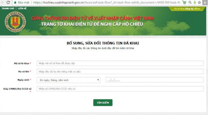 Nếu thấy sai sót ấn nút "Quay lại" để sửa chữa hoặc vào mục "Chọn mục này để sửa đổi, bổ sung thông tin đã khai nếu có nhu cầu" để sửa trực tiếp.