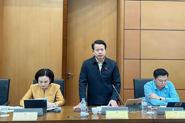 Đại biểu Nguyễn Hải Dũng, Phó Trưởng Đoàn ĐBQH tỉnh Ninh Bình phát biểu thảo luận tại Tổ.
