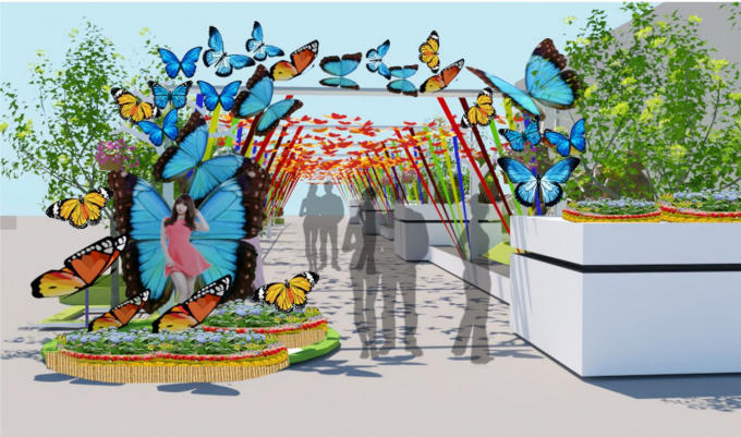 Khu vườn kỳ lạ với những cánh bướm nhiều màu sắc và kích cỡ