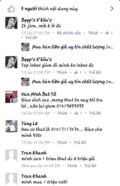 Khá nhiều người muốn mua tiền giả.
