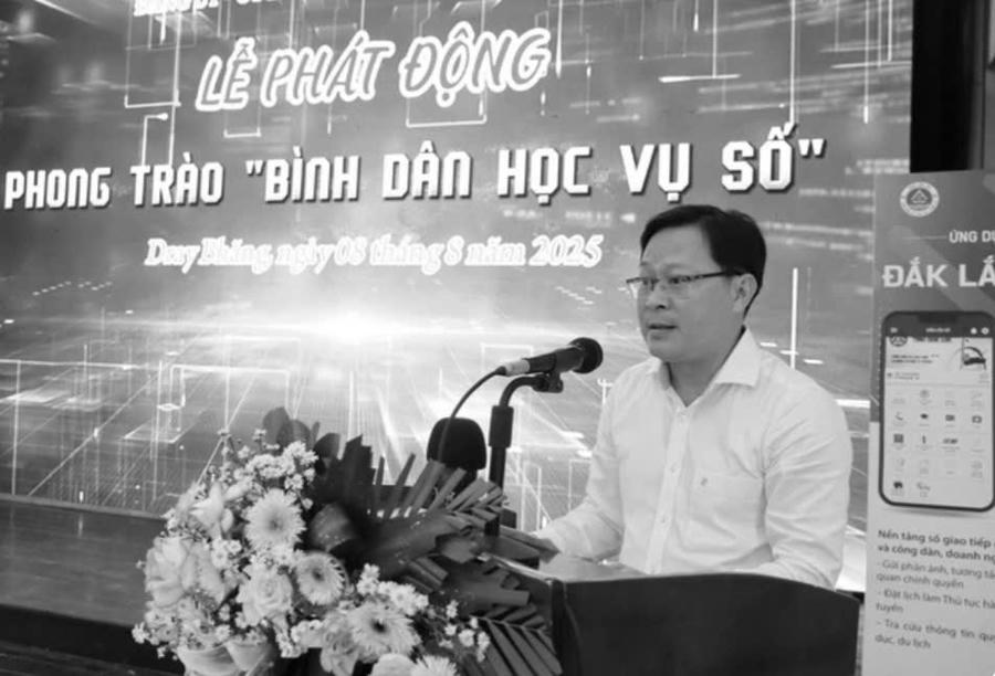Ông Lê Phước Toàn, Chủ tịch UBND xã Đray Bhăng trong một sự kiện tại địa phương. Ảnh H.C.