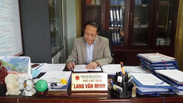 Ông Lang Văn Minh - PCT UBND huyện Quế Phong, tỉnh Nghệ An.