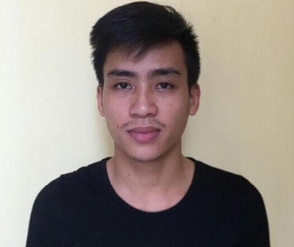Đối tượng Nguyễn Quốc Huy tại cơ quan Công an.