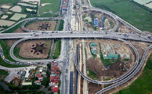 Đoạn nút giao cầu Thanh Trì - Quốc lộ 5. Ảnh: Internet.