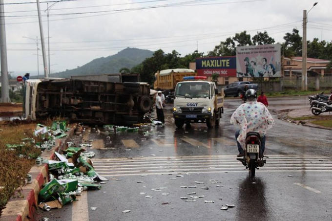 Hiện trường vụ tai nạn.