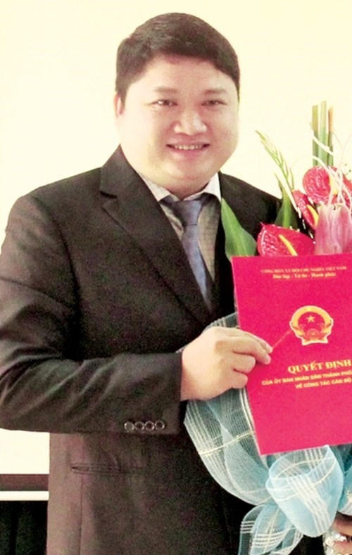 Ông Vũ Đình Duy tại lễ công bố quyết định bổ nhiệm làm Phó giám đốc Sở Công Thương Hải Phòng tháng 12/2014.