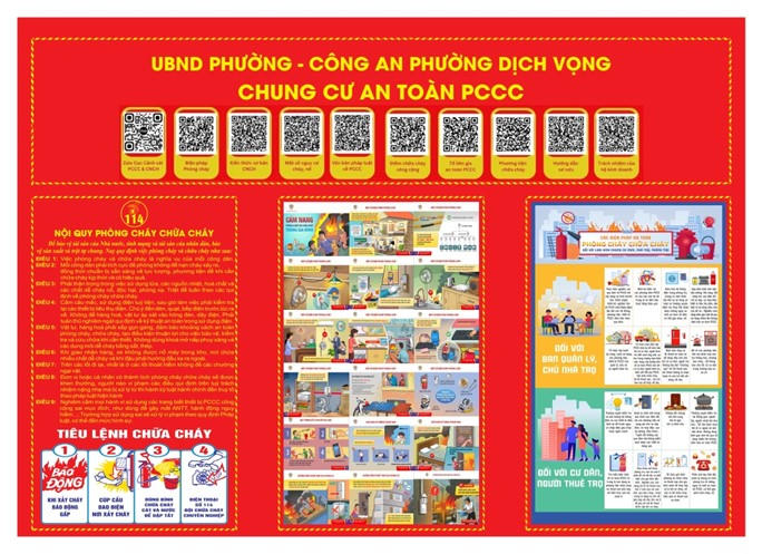 Tờ tuyên truyền kèm các mã QR Code hướng dẫn công tác đảm bảo PCCC