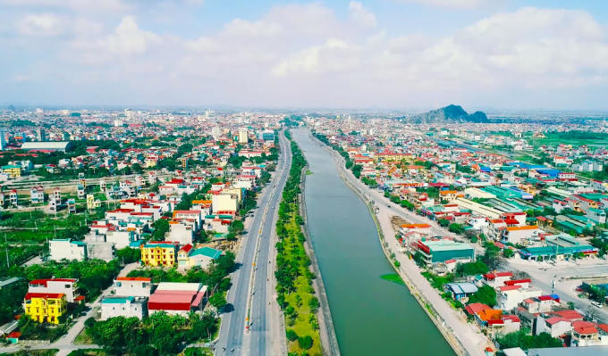 Thành phố Ninh Bình nhìn từ trên cao (Ảnh: Nbtv.vn)