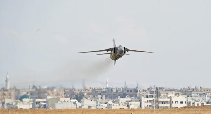 Một chiến đấu cơ của Syria tham gia không kích. (Ảnh: Sputnik)