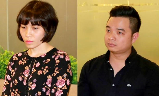 Bị can Châu Nguyên Anh (trái) và Phạm Quang Minh