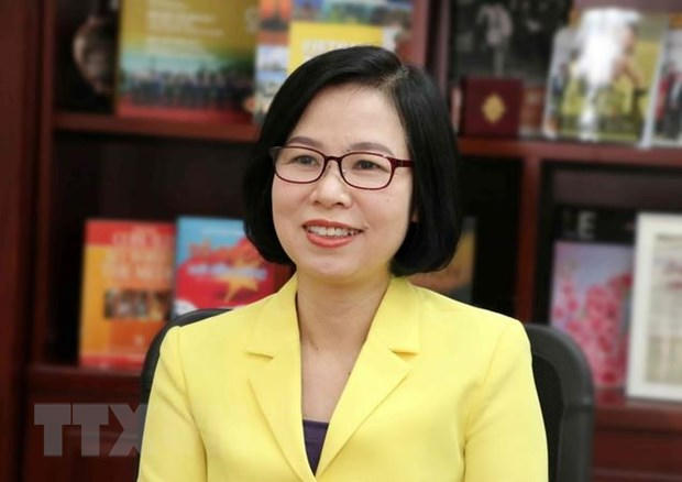 Phó Tổng Giám đốc Thông tấn xã Việt Nam Vũ Việt Trang trả lời phỏng vấn về Hội nghị Ban chấp hành OANA lần thứ 44. (Ảnh: Văn Điệp/TTXVN)