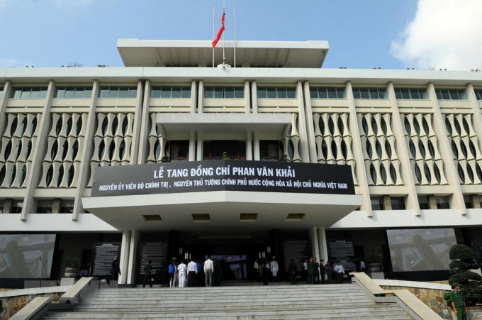 Hội trường Thống Nhất, nơi tổ chức Lễ tang đồng chí Phan Văn Khải. (Ảnh: Mạnh Linh/TTXVN)