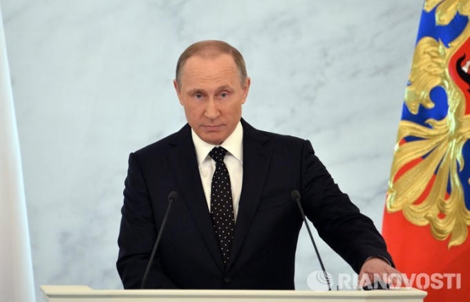 Tổng thống Putin: Nga sẽ không đáp trả bằng vũ lực,nhưng sẽ không quên những gì đã xảy ra (Ảnh Ria Novosti)