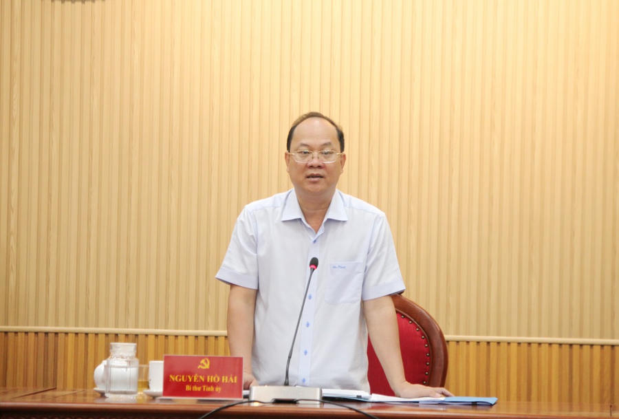 Ông Nguyễn Hồ Hải – Bí thư Tỉnh ủy Cà Mau, Trưởng Ban Chỉ đạo tỉnh, phát biểu kết luận Hội nghị.