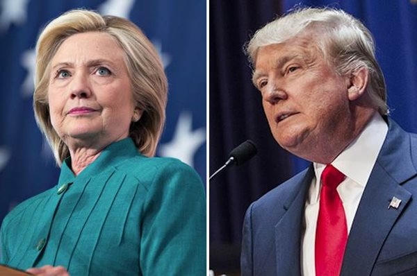 Bà Hillary và tỷ phú Trump tiếp tục chiến thắng áp đảo trong bầu cử sơ bộ. (Ảnh: AFP)