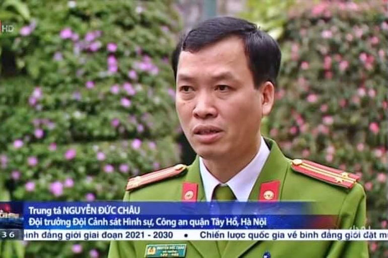 Bị can Nguyễn Đức Châu - cựu Đội trưởng Đội Cảnh sát hình sự, Công an quận Tây Hồ (Ảnh chụp màn hình).