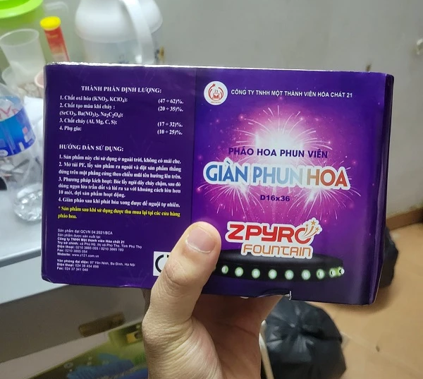 Giàn phun pháo hoa được Công ty TNHH một thành viên hóa chất 21 sản xuất . (Ảnh minh họa: z121.vn)