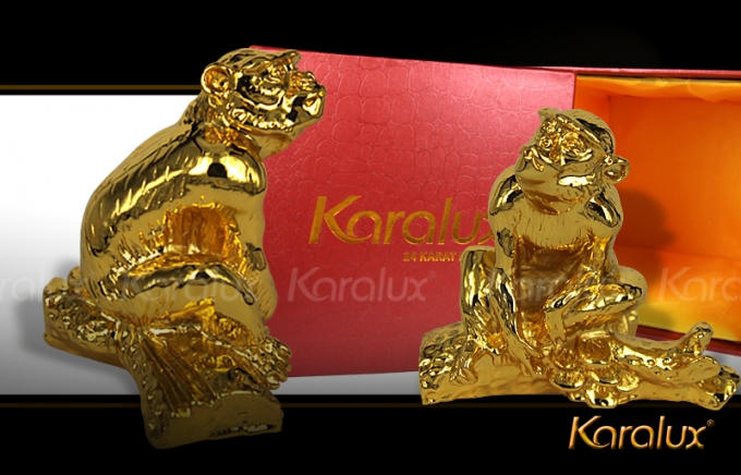 Tượng khỉ mạ vàng 24k