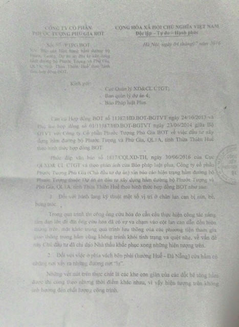 Hầm Phước Tượng hàng trăm tỷ đồng xuống cấp: Chủ đầu tư nói gì?