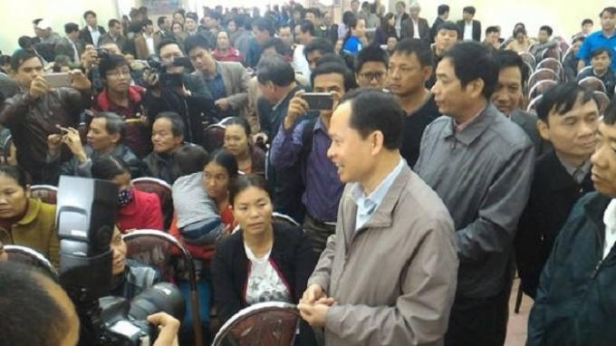 Ông Trịnh Văn Chiến - Bí thư Tỉnh ủy Thanh Hóa trong buổi tiếp dân sáng nay.