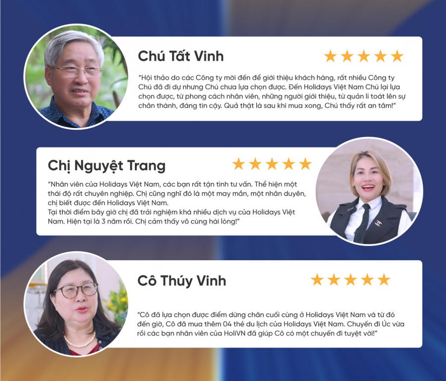 Chia sẻ của khách hàng về dịch vụ của Holidays Việt Nam