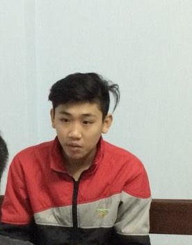 Đối tượng Kiệt tại cơ quan công an.