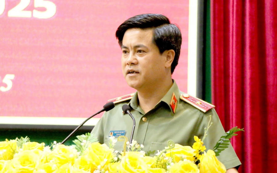 Thiếu tướng Nguyễn Đức Hải phát biểu tiếp thu ý kiến chỉ đạo của lãnh đạo tỉnh Đồng Nai.