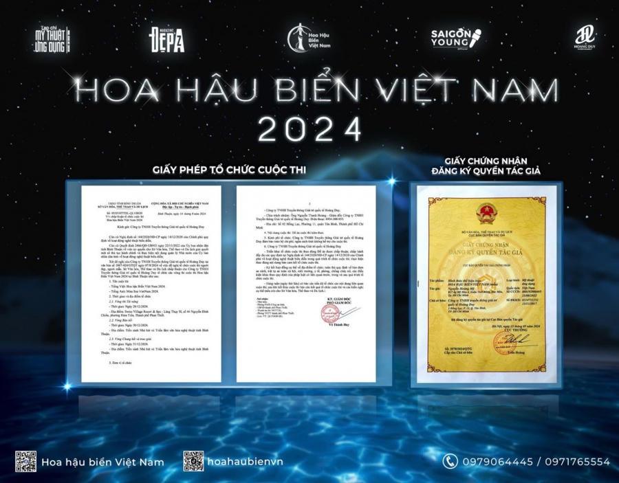 Bản quyền và giấy phép cuộc thi.