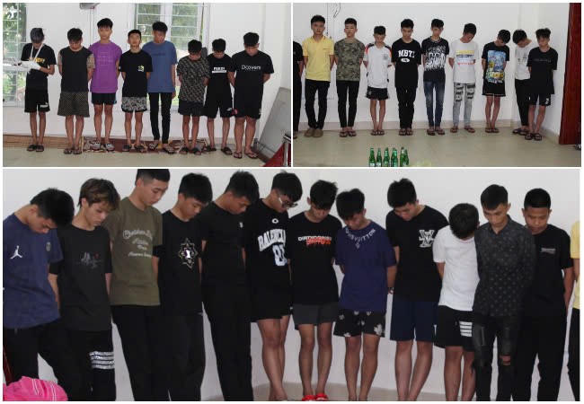 Các đối tượng trong nhóm gây rối trật tự Công cộng ngày 8/6/2025 bị bắt giữ - Ảnh Công an Nghệ An.