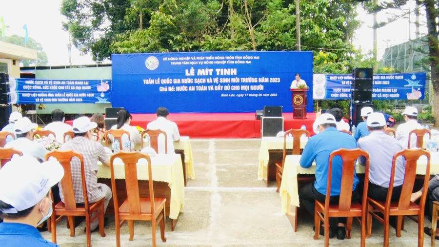 Lễ mít tinh hưởng ứng Tuần lễ Quốc gia nước sạch và vệ sinh môi trường năm 2023, với chủ đề “ Nước an toàn và đầy đủ cho mọi người”.
