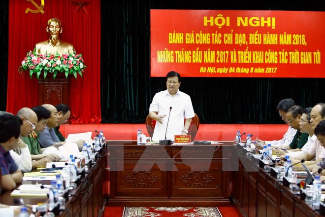 Phó Thủ tướng Trịnh Đình Dũng phát biểu kết luận hội nghị. (Ảnh: An Đăng/TTXVN)