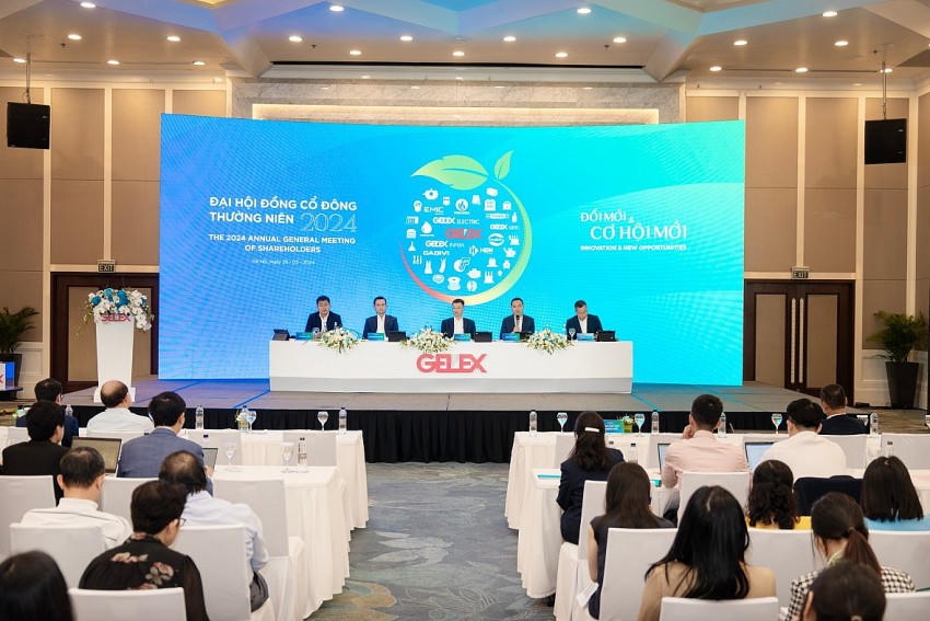 Toàn cảnh ĐHĐCĐ năm 2024 của Công ty cổ phần Tập đoàn GELEX diễn ra sáng 28/3.