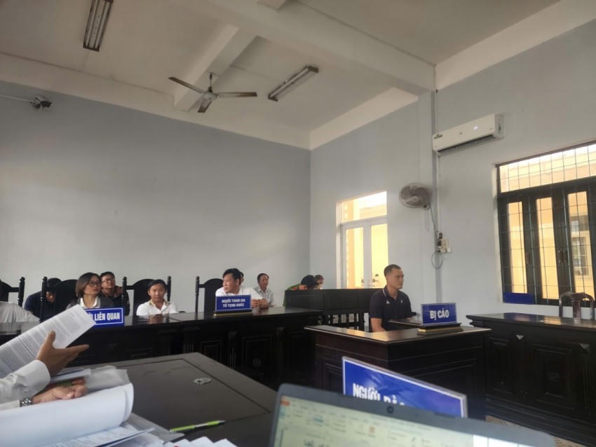 Bị cáo Tạ Ngọc Thủ tại phiên toà sơ thẩm.